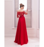 Вечернее бальное красное платье на выпускной